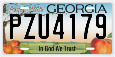 GA license plate PZU4179