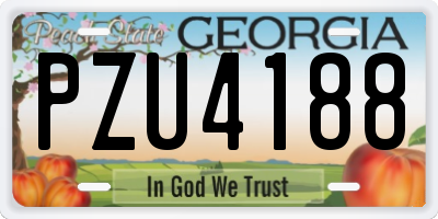 GA license plate PZU4188