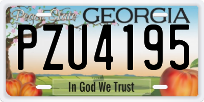 GA license plate PZU4195