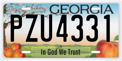GA license plate PZU4331