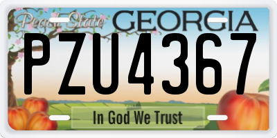 GA license plate PZU4367