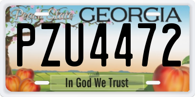 GA license plate PZU4472