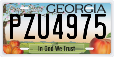 GA license plate PZU4975