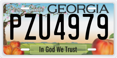 GA license plate PZU4979