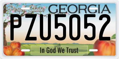 GA license plate PZU5052