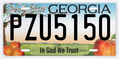 GA license plate PZU5150
