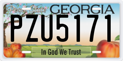 GA license plate PZU5171