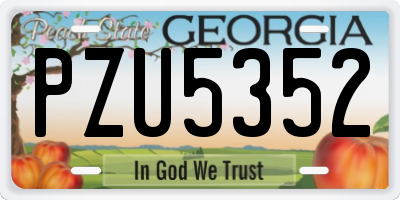GA license plate PZU5352
