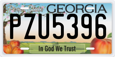 GA license plate PZU5396