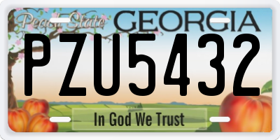 GA license plate PZU5432