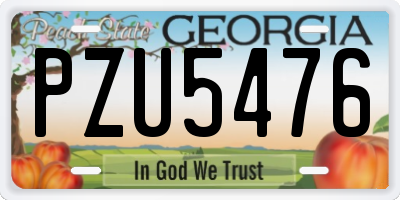 GA license plate PZU5476
