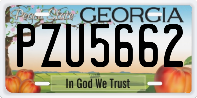 GA license plate PZU5662