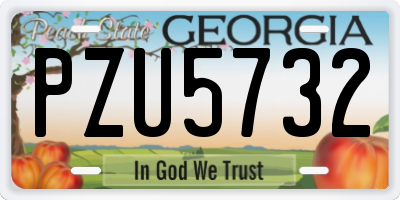 GA license plate PZU5732