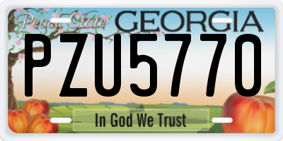 GA license plate PZU5770