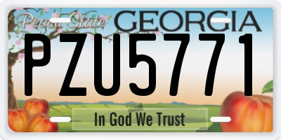 GA license plate PZU5771