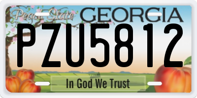 GA license plate PZU5812