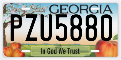 GA license plate PZU5880