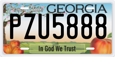 GA license plate PZU5888