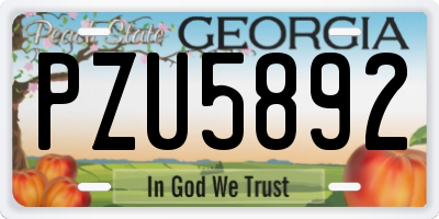 GA license plate PZU5892