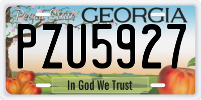 GA license plate PZU5927