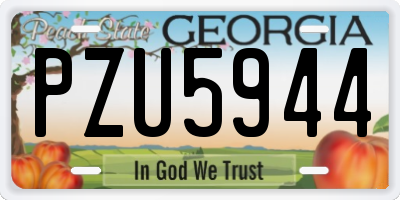 GA license plate PZU5944