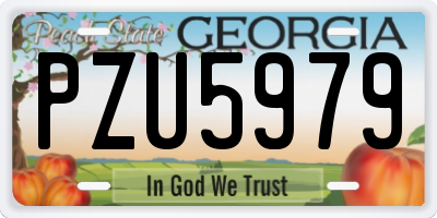 GA license plate PZU5979