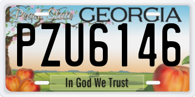 GA license plate PZU6146