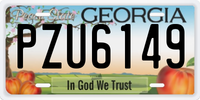 GA license plate PZU6149