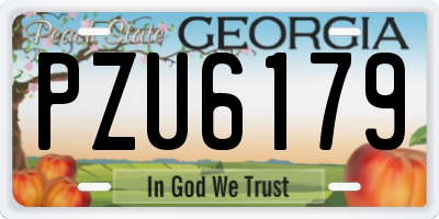 GA license plate PZU6179