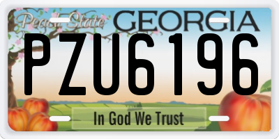 GA license plate PZU6196