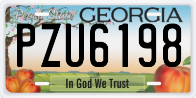 GA license plate PZU6198