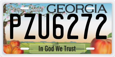 GA license plate PZU6272