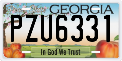 GA license plate PZU6331