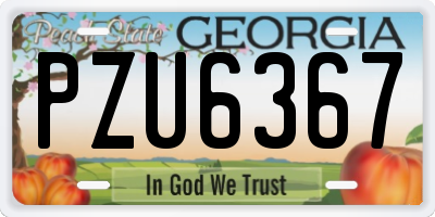 GA license plate PZU6367