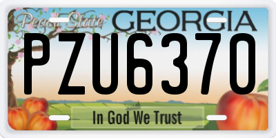 GA license plate PZU6370