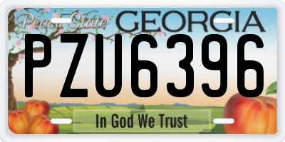 GA license plate PZU6396