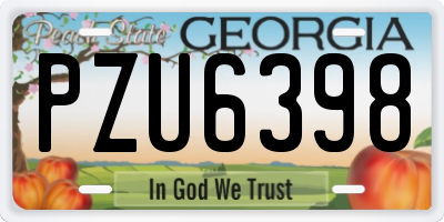 GA license plate PZU6398
