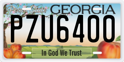GA license plate PZU6400