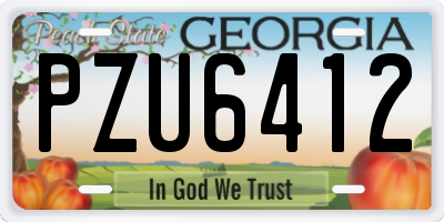 GA license plate PZU6412
