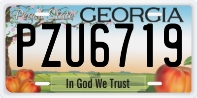 GA license plate PZU6719