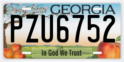GA license plate PZU6752
