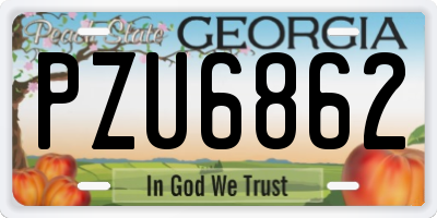 GA license plate PZU6862