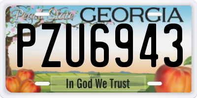 GA license plate PZU6943