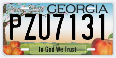 GA license plate PZU7131