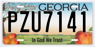 GA license plate PZU7141