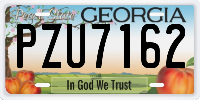 GA license plate PZU7162
