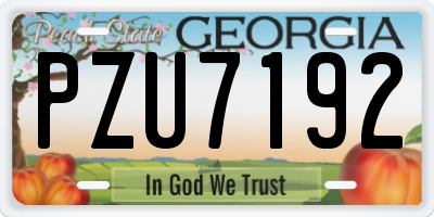 GA license plate PZU7192