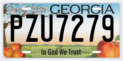 GA license plate PZU7279