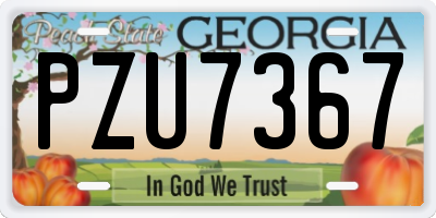GA license plate PZU7367
