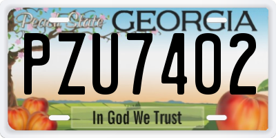 GA license plate PZU7402